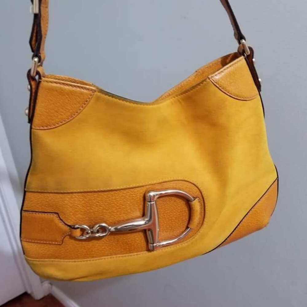 Gucci Mustard Suede and Leather Hasler Horsebit Sh - Picture 15 of 16